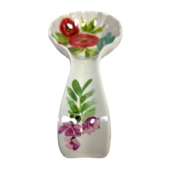 Vintage The Pioneer Women Spoon Rest Red Poppies Floral Pattern Melamine 8.75" - Picture 3 of 11